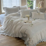 Bedding Set Breathable Cotton Gauze Ruffled & Lace