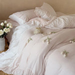 Bedding Set Breathable Cotton Gauze Ruffled & Lace