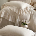 Bedding Set Breathable Cotton-Linen Embroidered Lace Integrated Bed Skirt
