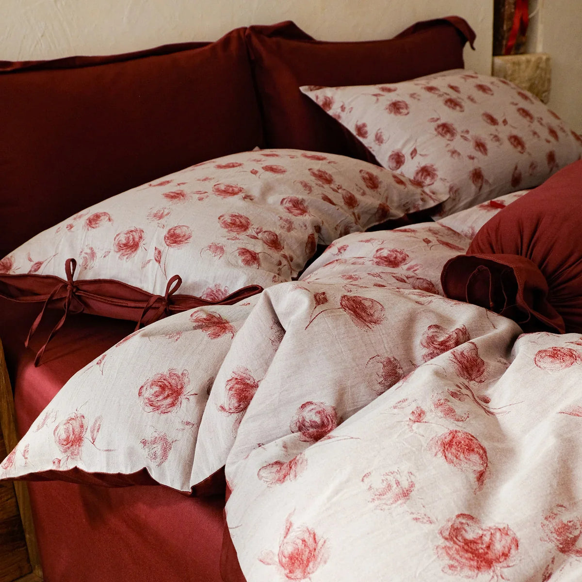 Bedding Set Breathable Cotton-Linen Reversible