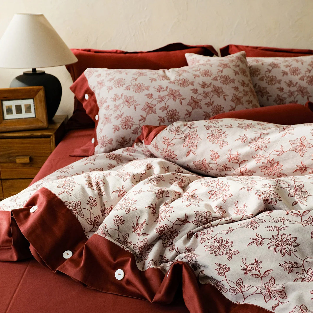 Bedding Set Breathable Cotton-Linen Reversible