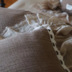 Bedding Set Breathable Cotton-Linen Ruffle & Lace Trim
