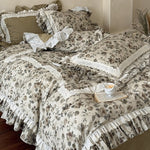 Bedding Set Breathable Cotton-Linen Ruffles & Lace