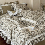 Bedding Set Breathable Cotton-Linen Ruffles & Lace