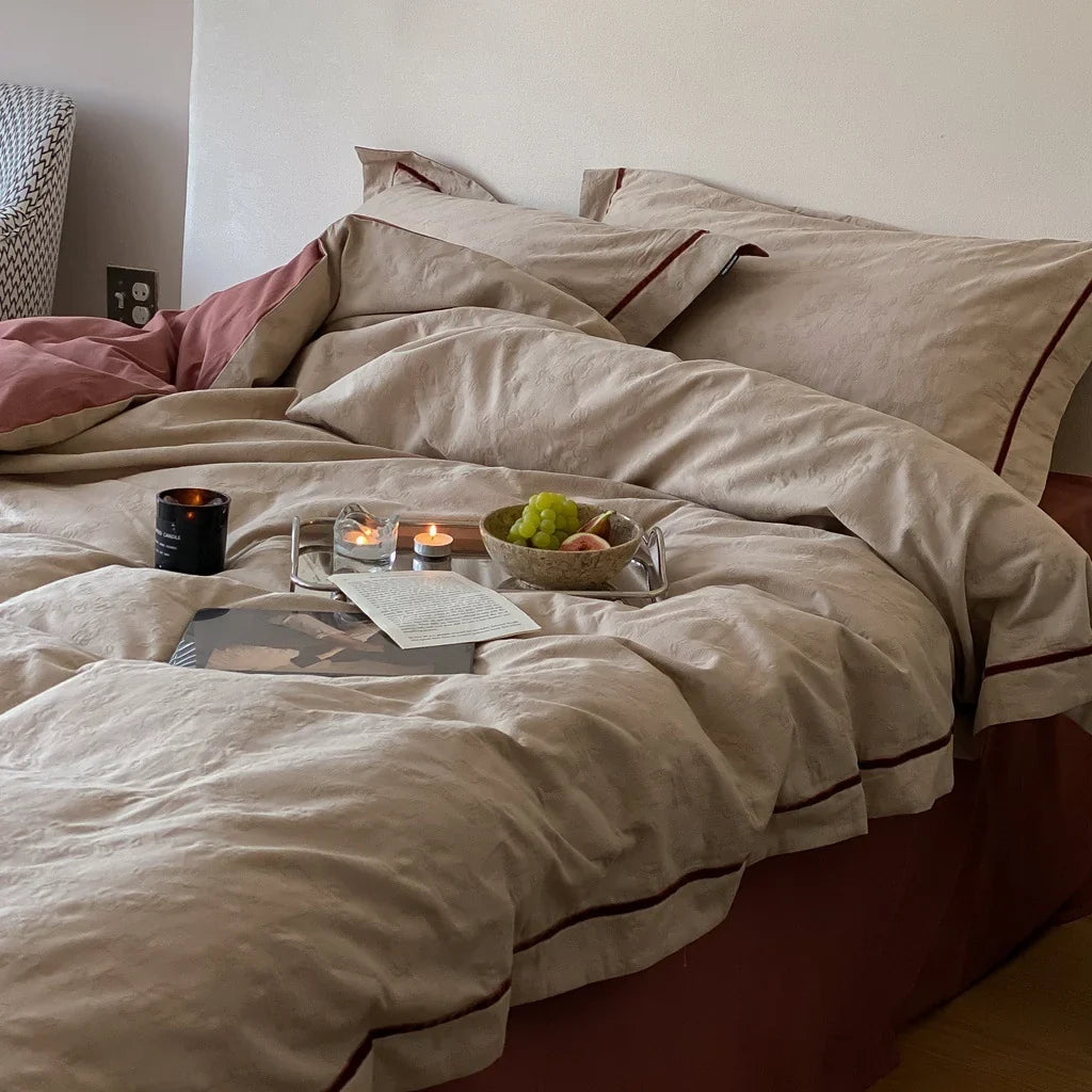 Bedding Set Breathable Cotton-Lyocell Reversible 4-Piece