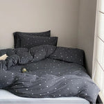 Bedding Set Breathable Cotton Percale Minimal Star Pattern