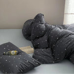 Bedding Set Breathable Cotton Percale Minimal Star Pattern