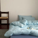 Bedding Set Breathable Cotton Percale Minimal Star Pattern