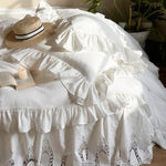 Bedding Set Breathable Cotton Percale Ruffle & Lace
