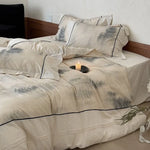 Bedding Set Breathable Cotton Percale Watercolor Fern 4-Piece