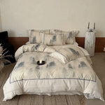 Bedding Set Breathable Cotton Percale Watercolor Fern 4-Piece