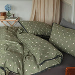 Bedding Set Breathable Cotton Vintage Floral Crocheted Edge