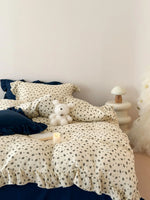 Bedding Set Breathable Double-Layer Cotton Gauze Ruffled Trim
