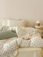 Bedding Set Breathable Double-Layer Cotton Gauze Ruffled Trim