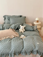 Bedding Set Breathable Double-Layer Cotton Gauze Ruffled Trim