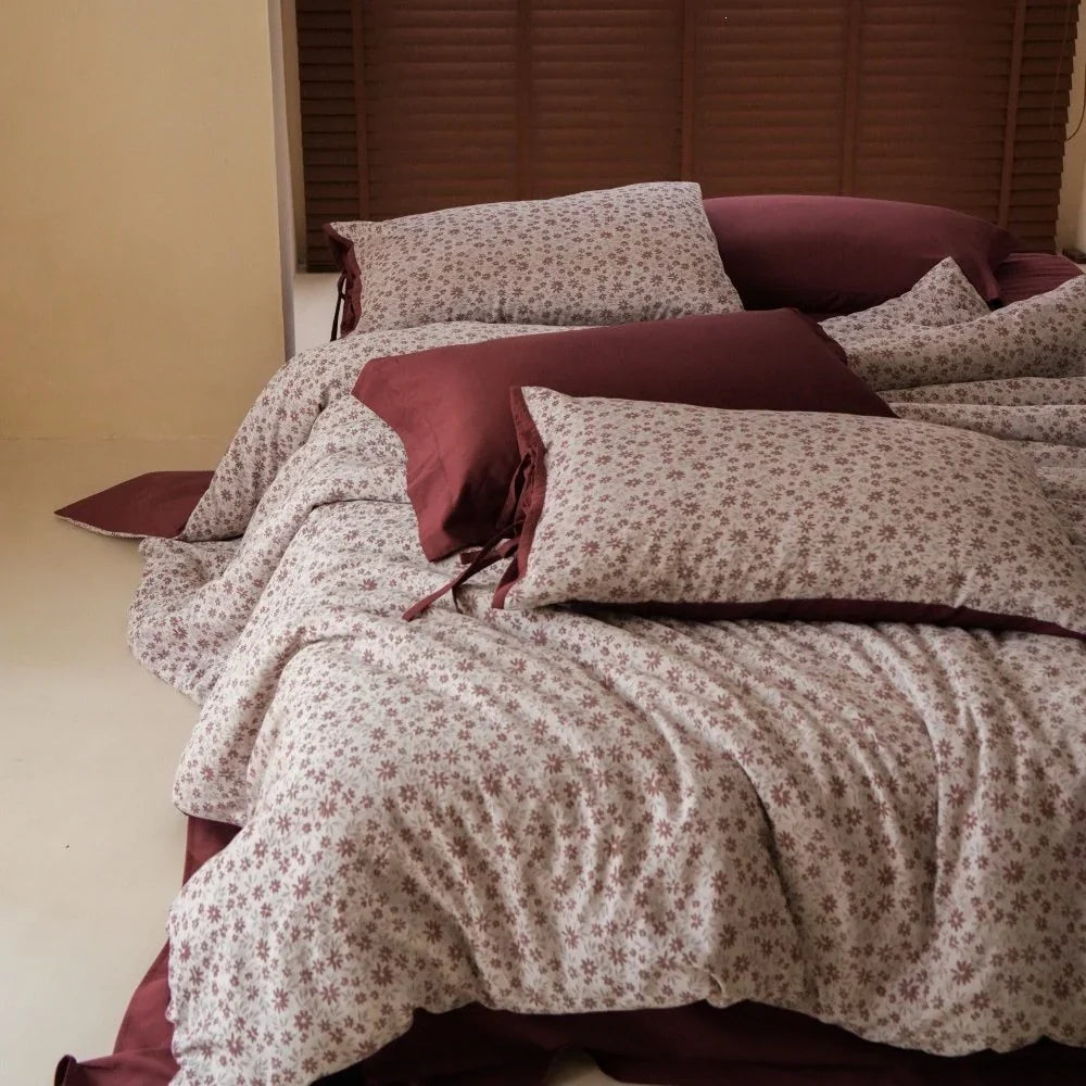 Bedding Set Breathable Percale Top & Satin Back
