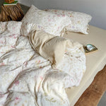 Bedding Set Breathable Washed Cotton Gauze Tie Ribbons