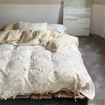 Bedding Set Breathable Washed Cotton Gauze Tie Ribbons