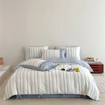 Bedding Set Breathable Washed Linen-Cotton Tie Pillowcases