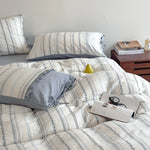 Bedding Set Breathable Washed Linen-Cotton Tie Pillowcases
