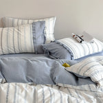 Bedding Set Breathable Washed Linen-Cotton Tie Pillowcases