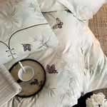 Bedding Set Breathable Woven Embroidered Butterfly Machine Washable