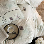 Bedding Set Breathable Woven Embroidered Butterfly Machine Washable