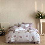 Bedding Set Breathable Woven Floral Watercolor 4-Piece