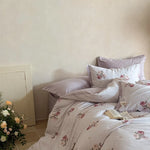 Bedding Set Breathable Woven Floral Watercolor 4-Piece
