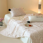 Bedding Set Cooling Satin Polka Dot & Pom-Pom Tassels
