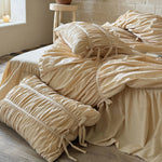 Bedding Set Cotton Blend Gathered Ruffle Design