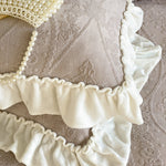 Bedding Set Cotton Blend Quilted Jacquard & Ruffle Trim