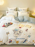 Bedding Set Cotton Blend Reversible Space Design