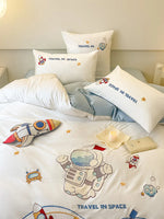 Bedding Set Cotton Blend Reversible Space Design