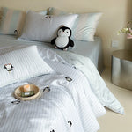 Bedding Set Cotton-Blend Satin Striped Animal Print
