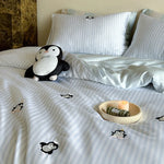 Bedding Set Cotton-Blend Satin Striped Animal Print