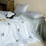 Bedding Set Cotton-Blend Satin Striped Animal Print