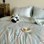 Bedding Set Cotton-Blend Satin Striped Animal Print