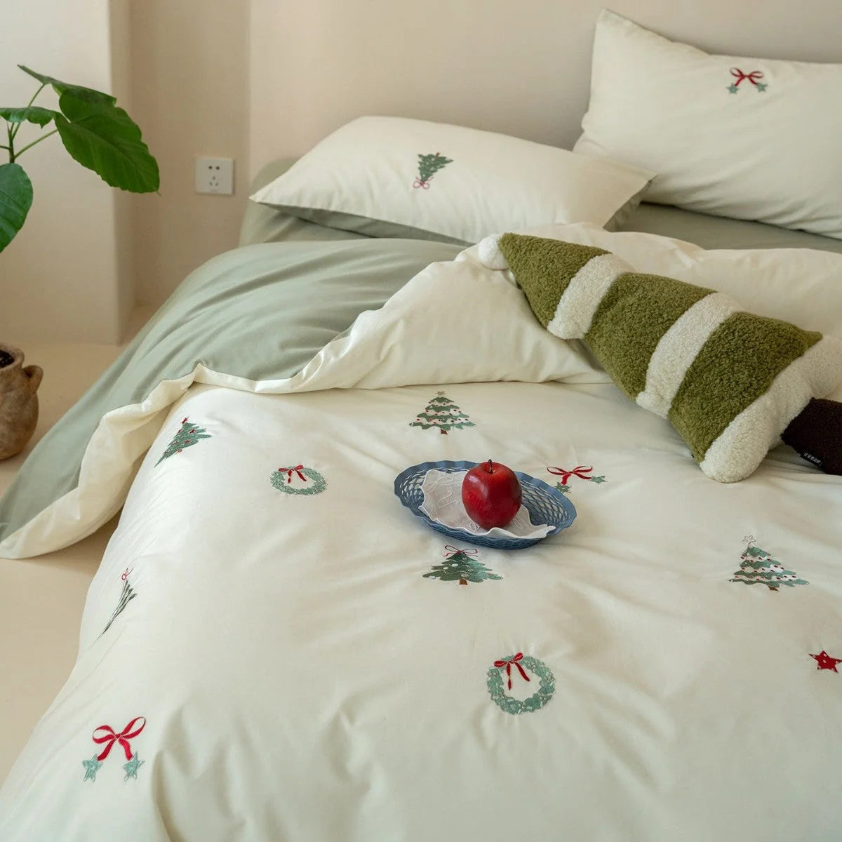 Bedding Set Cotton Embroidered Breathable