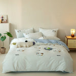 Bedding Set Cotton Embroidered Breathable