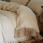 Bedding Set Cotton-Linen Blend Ruffle & Crochet Lace