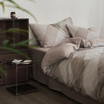 Bedding Set Cotton-Linen Breathable Reversible Stripes 4-Piece