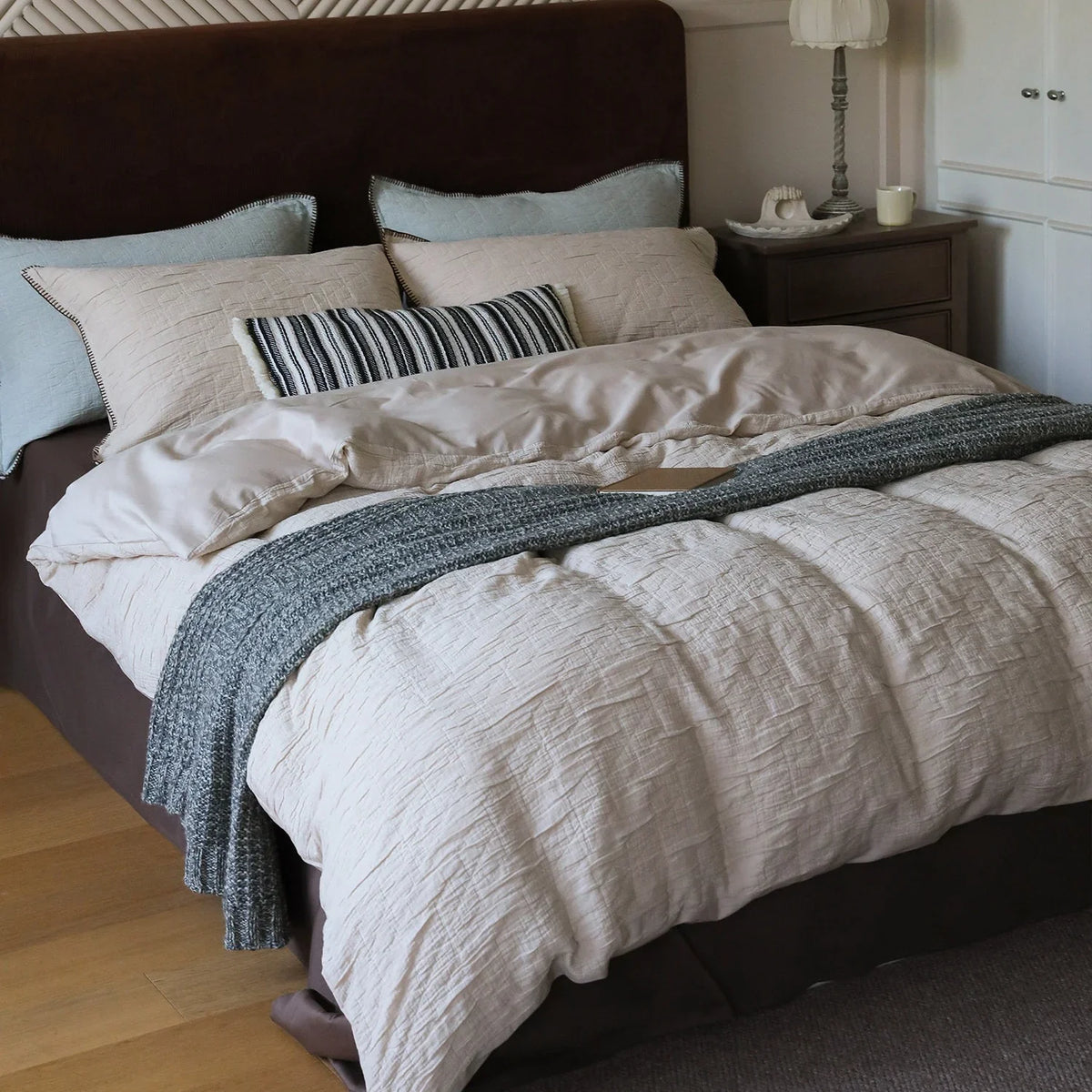Bedding Set Cotton-Linen Breathable Textured & Quilted