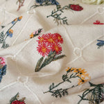 Bedding Set Cotton-Linen Embroidered Floral Ruffle Trim