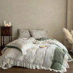 Bedding Set Cotton-Linen Reversible Lace & Ruffles