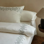 Bedding Set Cotton Muslin Breathable Embroidered 4-Piece