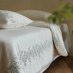 Bedding Set Cotton Muslin Breathable Embroidered 4-Piece