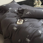 Bedding Set Cotton Muslin Hypoallergenic Embroidered Rose