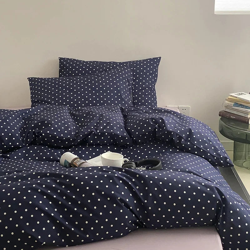 Bedding Set Cotton Percale Breathable 4-Piece Hotel Closure