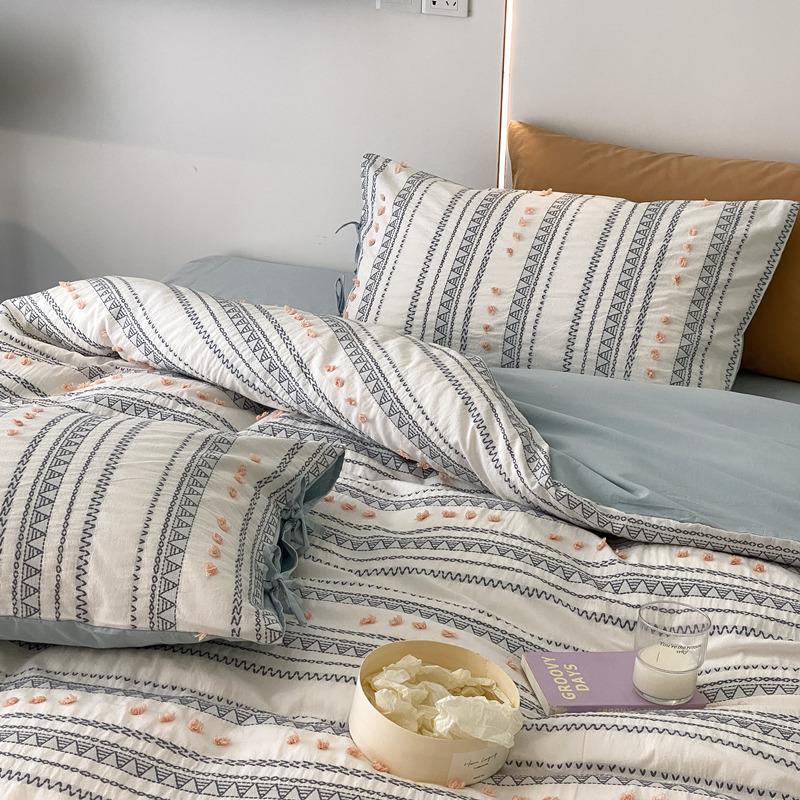 Bedding Set Cotton Percale Breathable Embroidered
